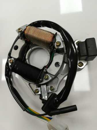 STATOR APRINDERE ATV 2 BOBINE SI SENZOR DE SCANTEIE  PLATOU SEMIROTUND [1]