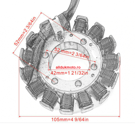 STATOR MAGNETOU YAMAHA GRIZZLY YFM550 / YFM700 2007-2023 [3]
