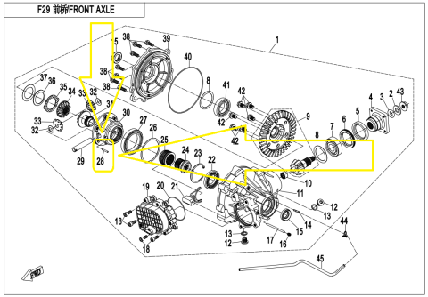 STIFT AX SATELITI MICI DIFERENTIAL FATA CFMOTO ATV / SSV / UTV [1]