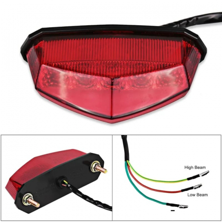Semnalizari - STOP LED UNIVERSAL CONIC ROSU  CU ILUMINARE NUMAR INMATRICULARE