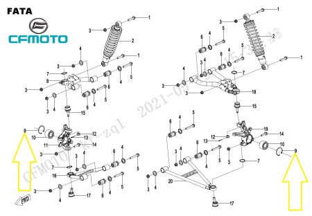 SIGURANTA RULMENT ROATA FATA/SPATE CFMOTO 400 450 500 520 550 600 625 800 850 1000 [2]