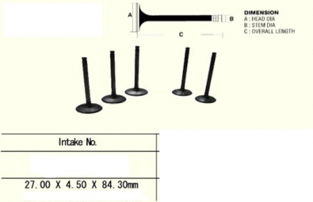 Supapa Admisie YAMAHA YZ 400F / YZ 426 (98-99) , WR 400 F (98-00) EXTERIOR [1]