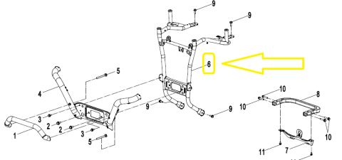 SUPORT CARENAJE FATA ATV CFMOTO CFORCE 400 / 500 (X4 / X5) 2022-2026 [2]