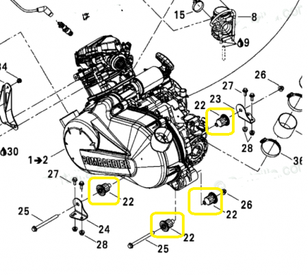 SUPORT MOTOR CAN-AM G1/G2 400/450/500/570/650/800/850/1000 [2]