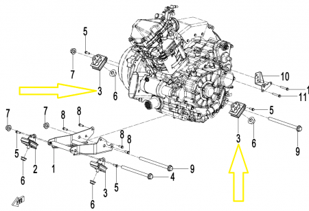 SUPORT MOTOR CFMOTO ATV/SSV/UTV 400 / 500 / 625 / 850 / 1000 [2]