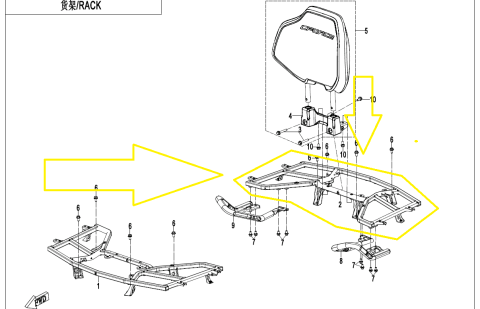 SUPORT PORTBAGAJ SPATE CFMOTO CFORCE X4 / X5  2022-2026 [2]