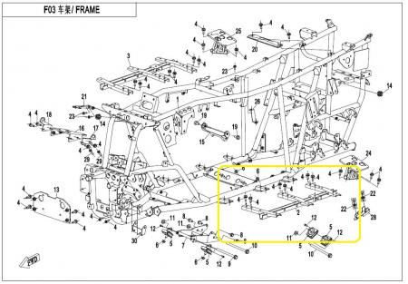 SUPORT PRAG STANGA CF MOTO 400/450/500/550 2015-2021 [2]