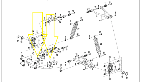SUPORT PRINDERE BUCSA BARA STABILIZATOARE CFMOTO CFORCE 400/450/520/550/600/625 2015-2025 [2]
