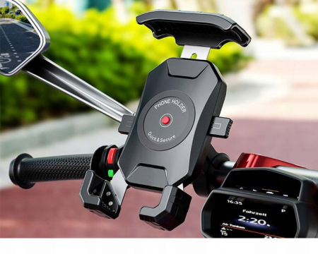 Accesorii Moto - Suport Telefon Cu Prindere pe Ghidon  (prindere automata la telefon )