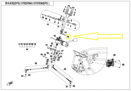 SURUB AX COLOANA DIRECTIE CFMOTO CFORCE / ZFORCE / UFORCE [1]