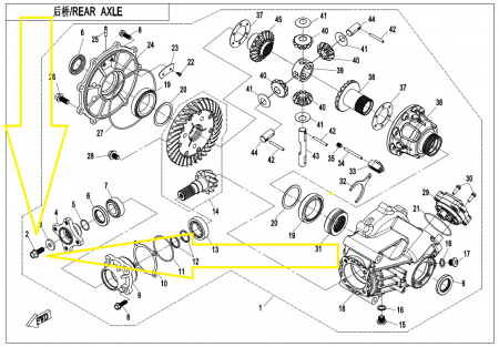 SURUB CUPLA CARDAN FATA / SPATE CFMOTO ATV/UTV/SSV 2014-2024 [2]