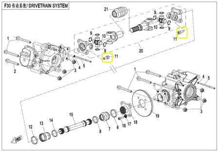 SURUB PRINDERE CARDAN CFMOTO ATV/SSV/UTV M10 [1]