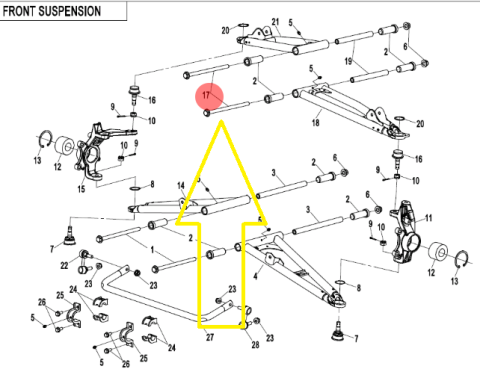 SURUB PRINDERE BRAT SUPERIOR CFMOTO SSV ZFORCE 1000 2020-2025 [1]