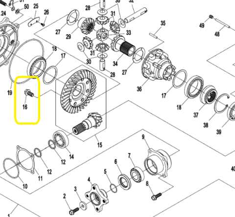 SURUB PRINDERE COROANA DIFERENTIAL FATA-SPATE CFMOTO ATV/UTV/SSV 2007-> [1]