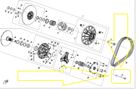 SURUB VARIATOR PRIMAR CFMOTO CFORCE 850/1000 GEN3 2024-> [1]