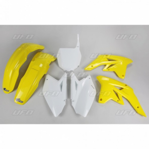 SET PLASTICE SUZUKI RMZ 250 '07 -'09 CULOARE GALBEN ( ALB - CU PLACĂ ALBĂ ) [1]
