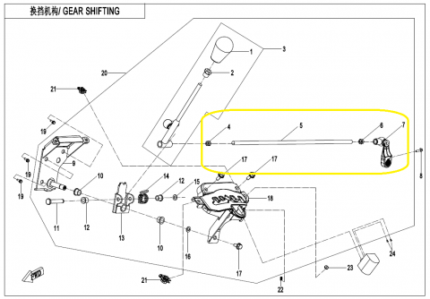 TIJA + NUCA SELECTOR VITEZA CFMOTO CFORCE 520 / 550 / 625 2015-2025 [1]