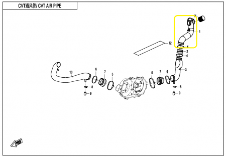 Transmisie - TUB CVT CFMOTO CFORCE 400 / 450 / 520 / 550
