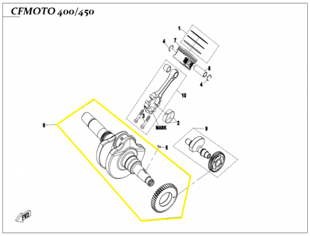 VIBROCHEN (AMBIELAJ) CFMOTO CFORCE 400 / 450  2015-2023 [6]
