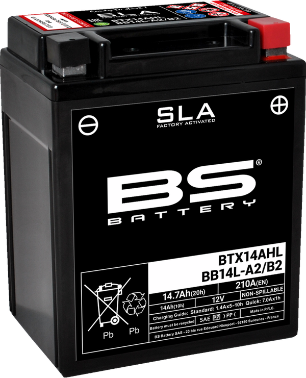 BATERIE MOTO ATV 12V 14AH 133X90X165 210A BS