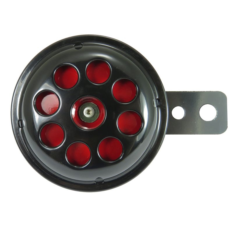 CLAXON MOTO ATV UNIVERSAL DIAMETRU 70MM NEGRU CU ROSU