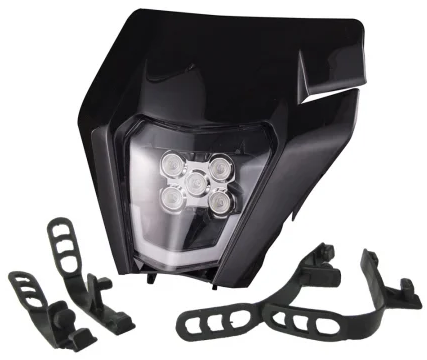 FAR LED + DAYTIME LIGHT KTM EXC XCF XCW 125,250,300,350,450 2017-2023 NEGRU