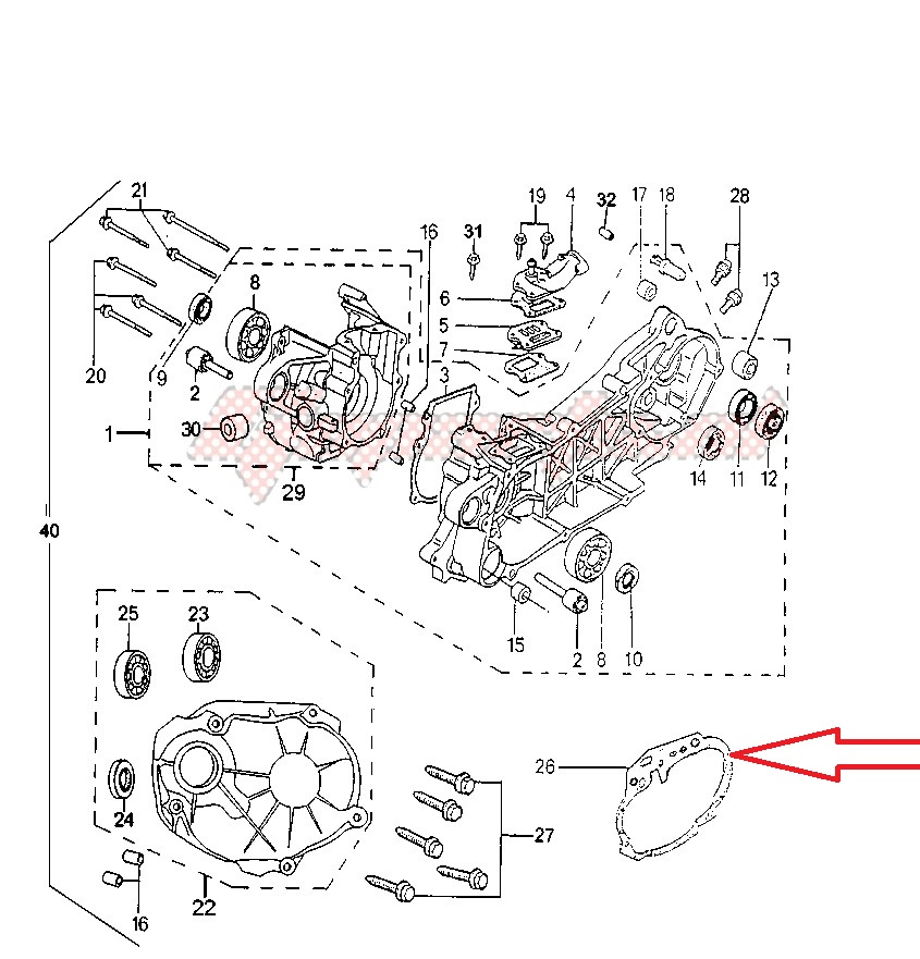 Garnitura capac stator Yamaha Grizzly 700, garnitura capac