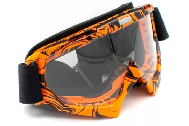 OCHELARI OFF-ROAD STICLA TRANSPARENTA ( MULTI COLOR ) ORANGE+BLACK