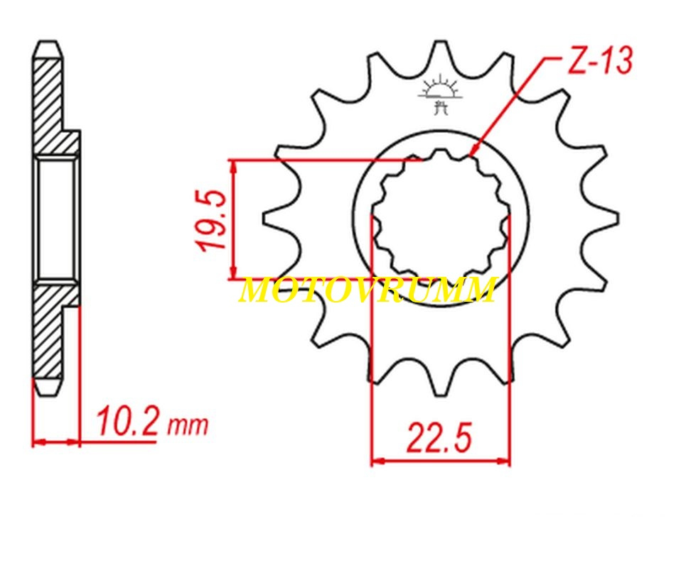 PINION FATA SUZUKI RM DR DR-Z LT-Z LT-R 250 350 400 450 11DINTI