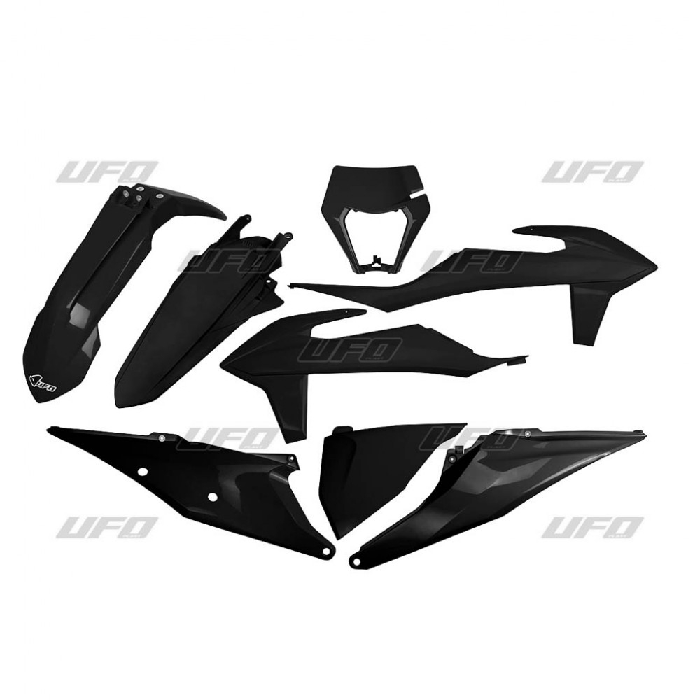 SET COMPLET CARENE KTM EXC 125 20- 21, EXC 250 300 20- 23, EXC-F 250 350 450 500 20- 23 NEGRU ORANGE NEGRU
