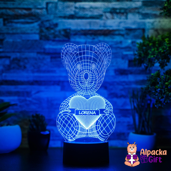 Lampă 3D Ursuleț cu Inimă 2 [4]