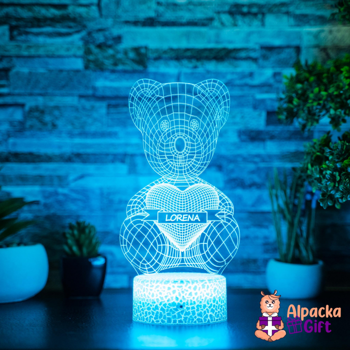 Lampă 3D Ursuleț cu Inimă 2 [3]