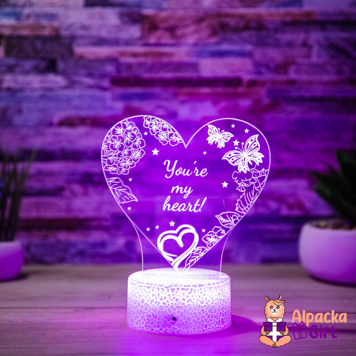 Lampă 3D Inimă You're My Heart [1]