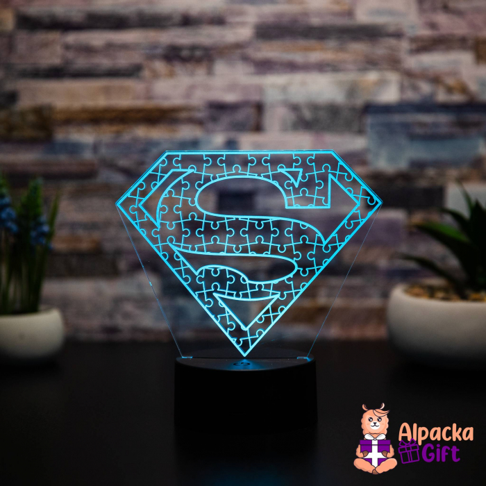Lampă 3D Superman Puzzle [1]