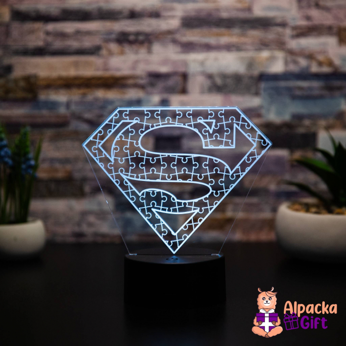Lampă 3D Superman Puzzle [4]