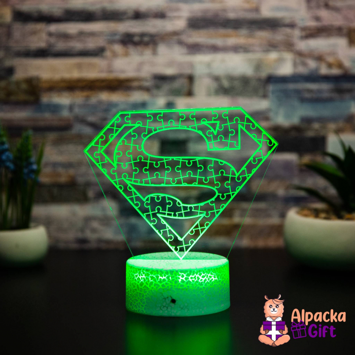 Lampă 3D Superman Puzzle [2]