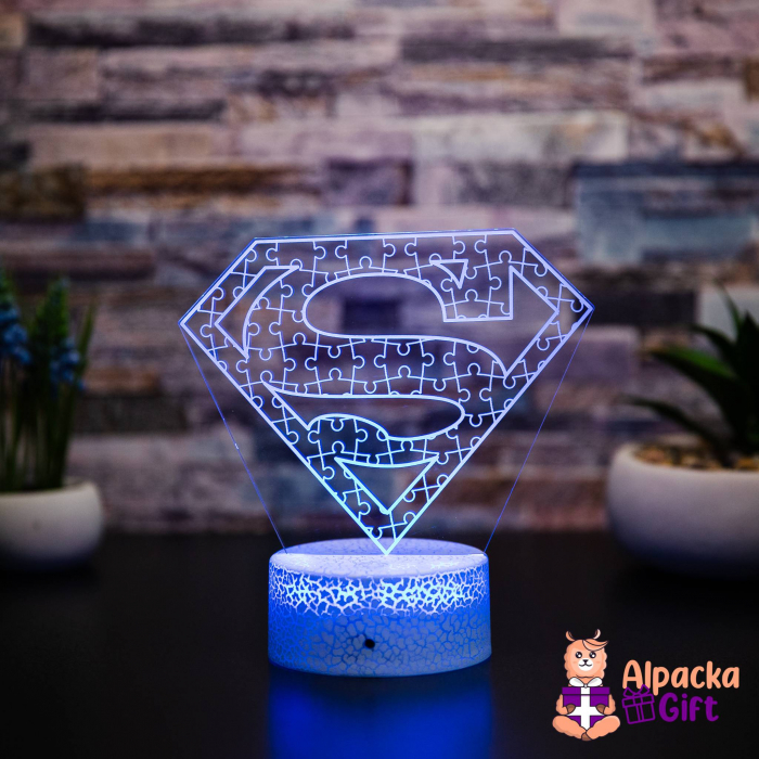 Lampă 3D Superman Puzzle [3]