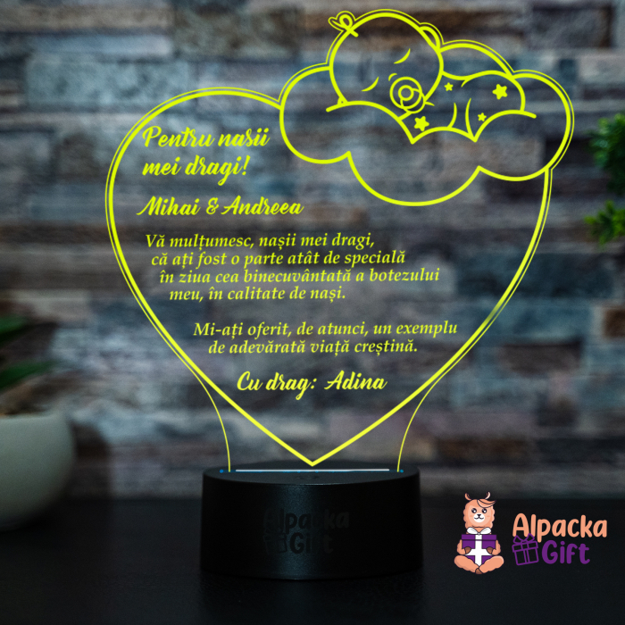 Lampa 3D - Bebe in Inima [2]