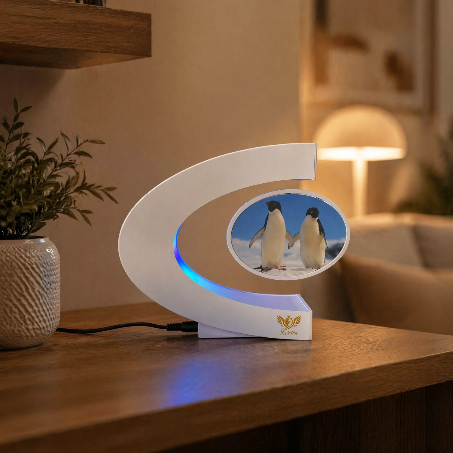 Lampă Foto Levitantă cu LED RGB Albă Alpacka Gift [4]
