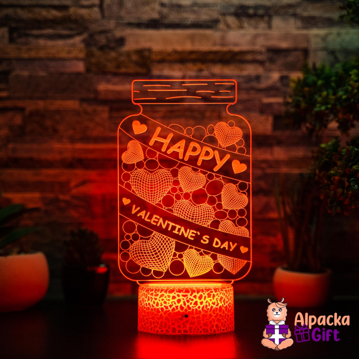 Lampă 3D Borcan Happy Valentine's Day [4]
