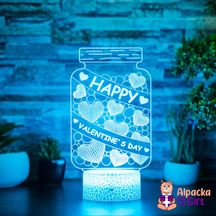 Lampă 3D Borcan Happy Valentine's Day [3]