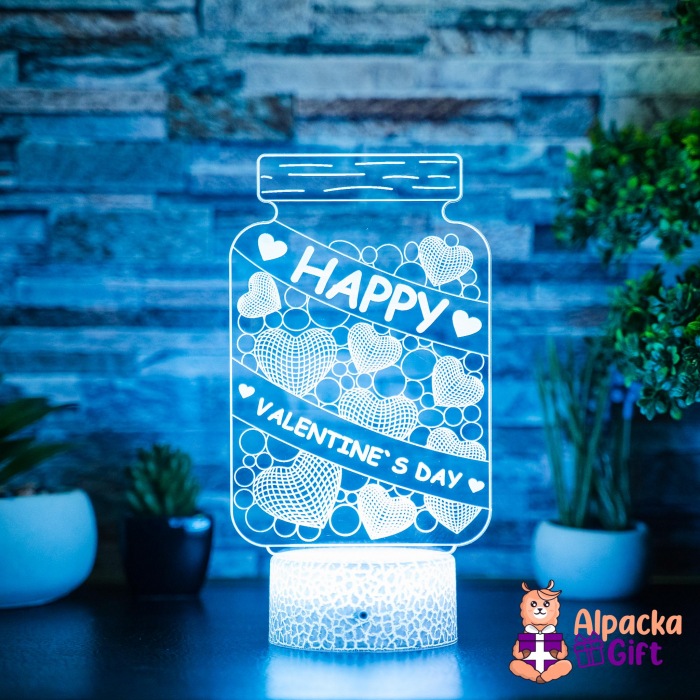 Lampă 3D Borcan Happy Valentine's Day [5]