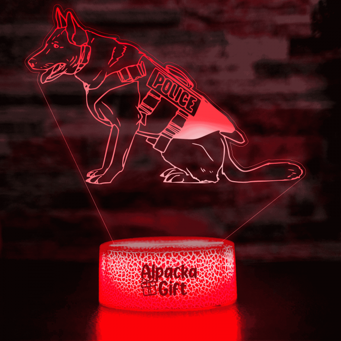 Lampă 3D - Câine de poliție [4]