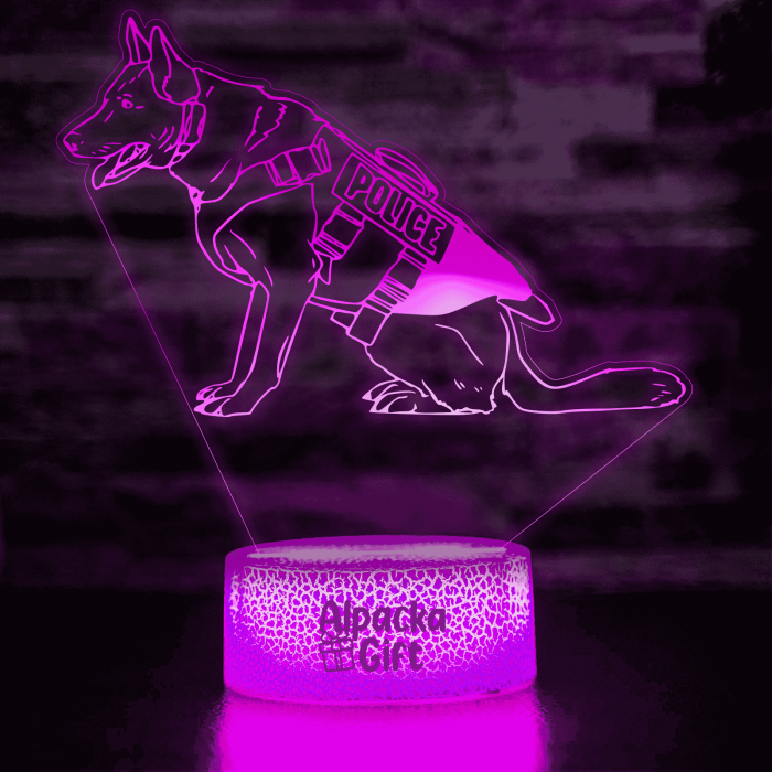 Lampă 3D - Câine de poliție [3]