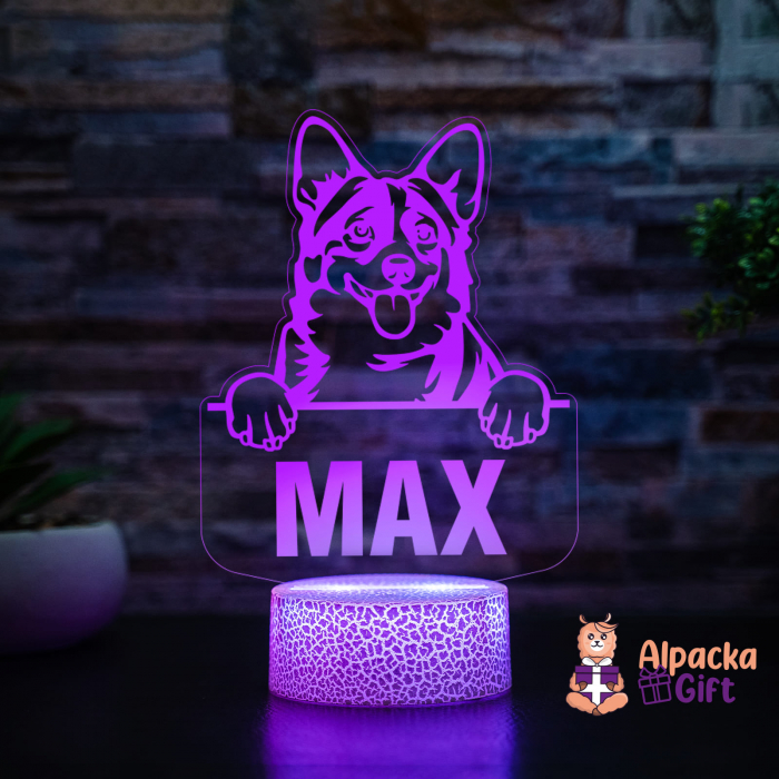 Lampă 3D - Cardigan Corgi Galez (Cardigan Welsh Corgi) [3]