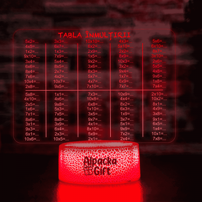 Lampă 3D Cariocă Luminoasă - Tabla Înmulțirii [5]
