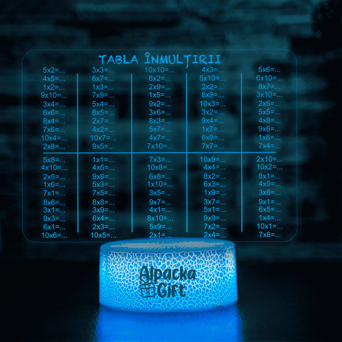 Lampă 3D Cariocă Luminoasă - Tabla Înmulțirii [4]
