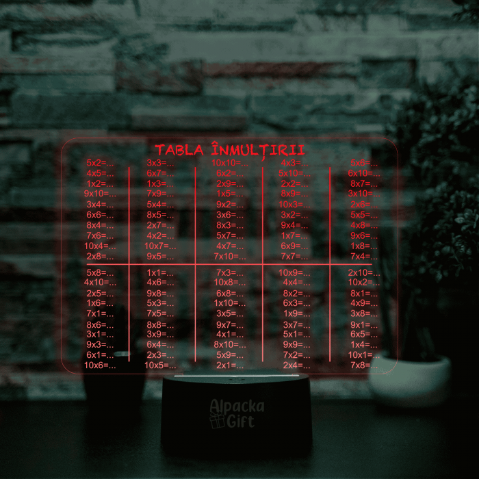 Lampă 3D Cariocă Luminoasă - Tabla Înmulțirii [4]