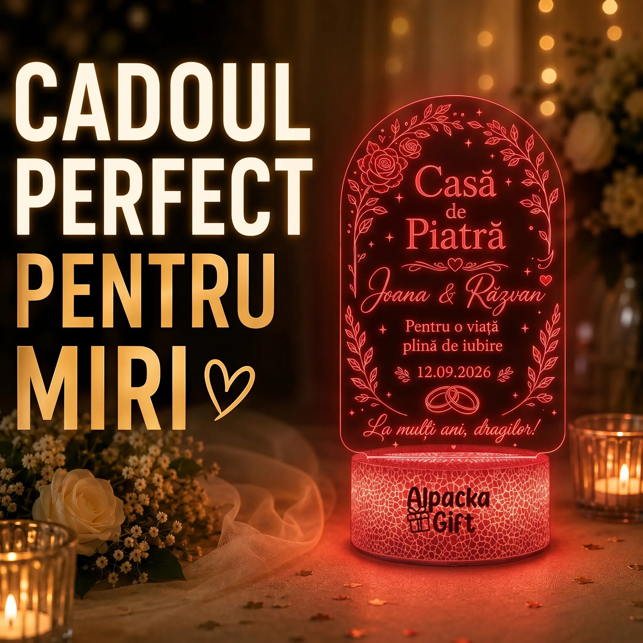 Lampă 3D Casă de Piatră Miri [2]