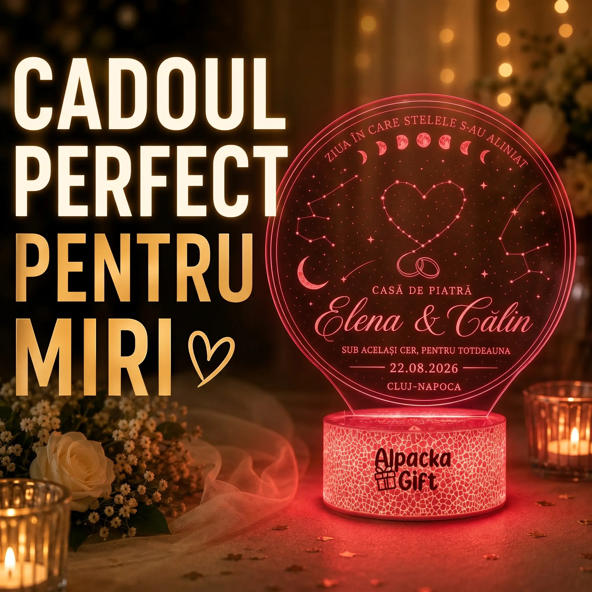 Lampă 3D Nuntă sub Același Cer [2]